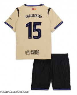Günstige Barcelona Andreas Christensen #15 Auswärts Trikotsatzt Kinder 2025-26 Kurzarm (+ Kurze Hosen)